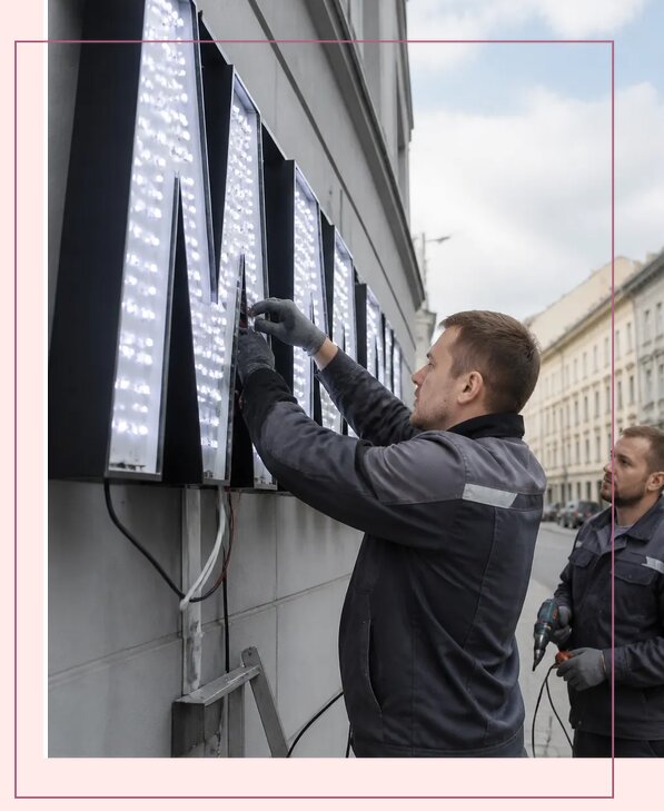 Изготовление и монтаж светодиодных LED вывесок в Комсомольске-на-Амуре